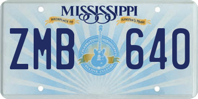 MS license plate ZMB640