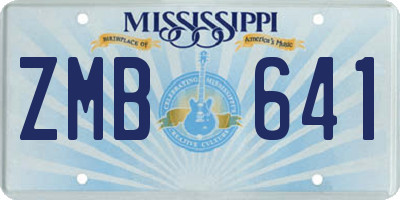 MS license plate ZMB641