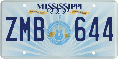 MS license plate ZMB644