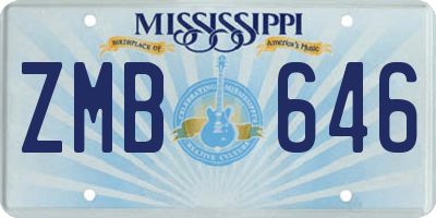 MS license plate ZMB646