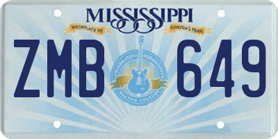 MS license plate ZMB649