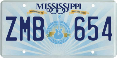 MS license plate ZMB654