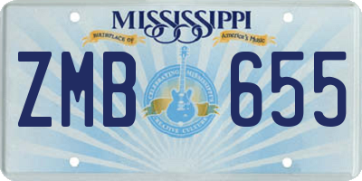 MS license plate ZMB655