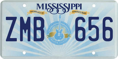 MS license plate ZMB656