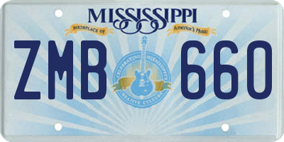 MS license plate ZMB660