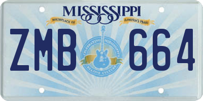 MS license plate ZMB664