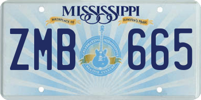 MS license plate ZMB665