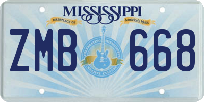 MS license plate ZMB668