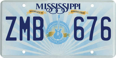 MS license plate ZMB676