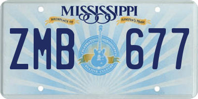 MS license plate ZMB677