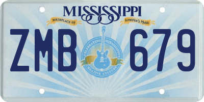 MS license plate ZMB679