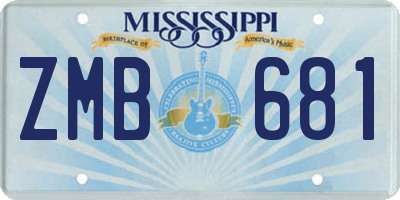 MS license plate ZMB681