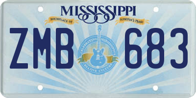 MS license plate ZMB683