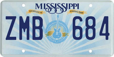 MS license plate ZMB684