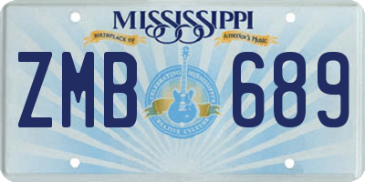 MS license plate ZMB689