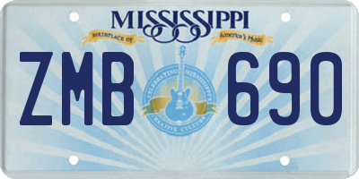 MS license plate ZMB690