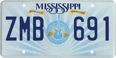 MS license plate ZMB691
