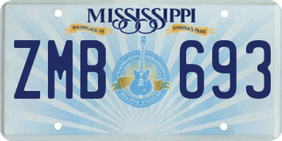 MS license plate ZMB693