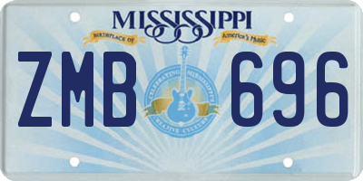 MS license plate ZMB696