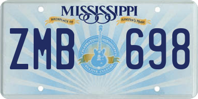 MS license plate ZMB698