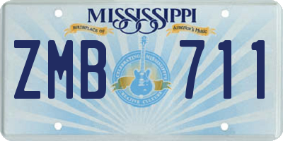 MS license plate ZMB711