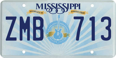 MS license plate ZMB713