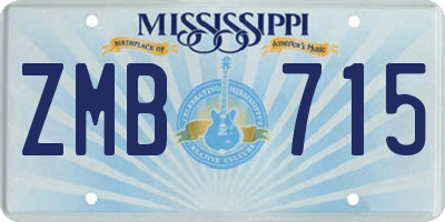 MS license plate ZMB715
