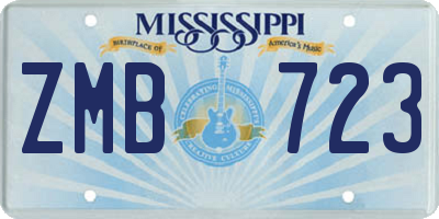 MS license plate ZMB723