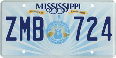 MS license plate ZMB724