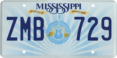 MS license plate ZMB729