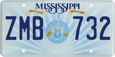 MS license plate ZMB732