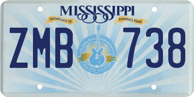 MS license plate ZMB738