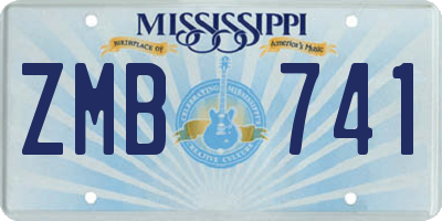 MS license plate ZMB741