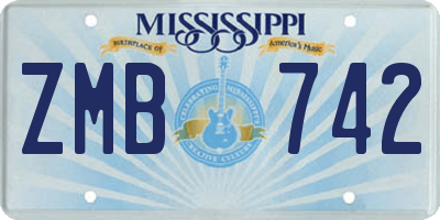 MS license plate ZMB742