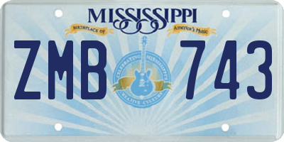 MS license plate ZMB743