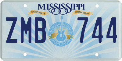 MS license plate ZMB744