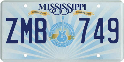 MS license plate ZMB749