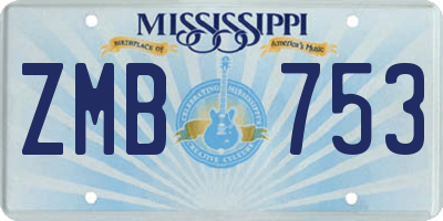 MS license plate ZMB753