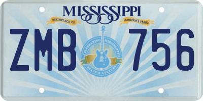 MS license plate ZMB756