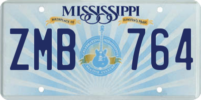 MS license plate ZMB764