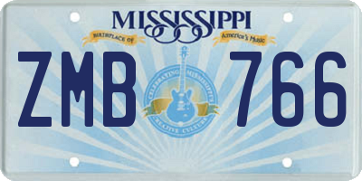 MS license plate ZMB766
