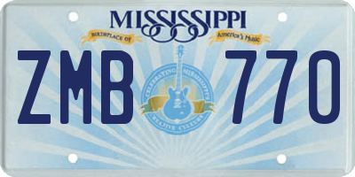 MS license plate ZMB770