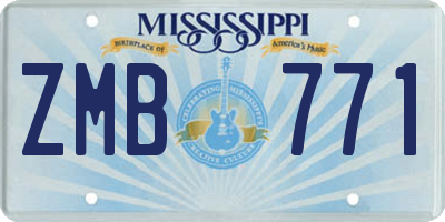 MS license plate ZMB771