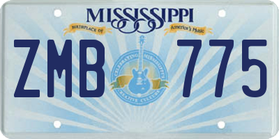 MS license plate ZMB775