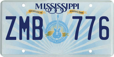 MS license plate ZMB776