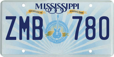 MS license plate ZMB780