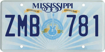 MS license plate ZMB781