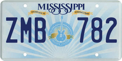 MS license plate ZMB782