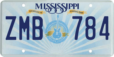 MS license plate ZMB784