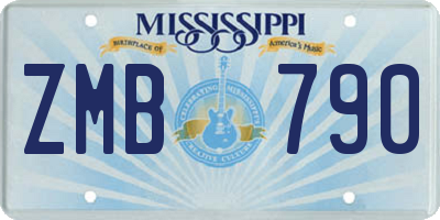 MS license plate ZMB790